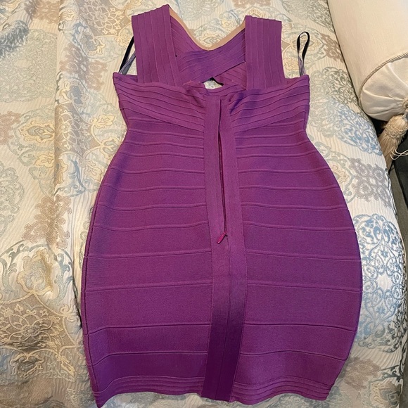 Herve Leger bandage light purple bodycon dress - Picture 6 of 11